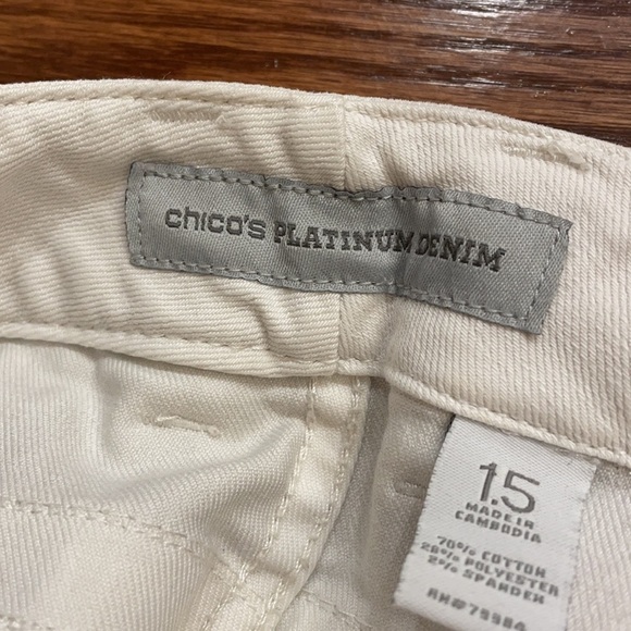 CHICOS WOMENS PLATINUM DENIM ULTIMATE FIT STRETCH size 1.5 chicos 8/10 reg - Picture 4 of 13